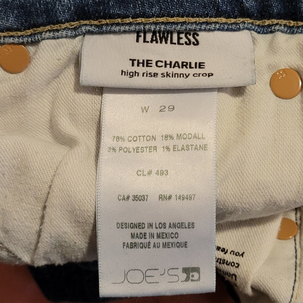 Joe's Jeans Charlie High Rise Skinny Crop- Size 29- Size 8 - Picture 8 of 9